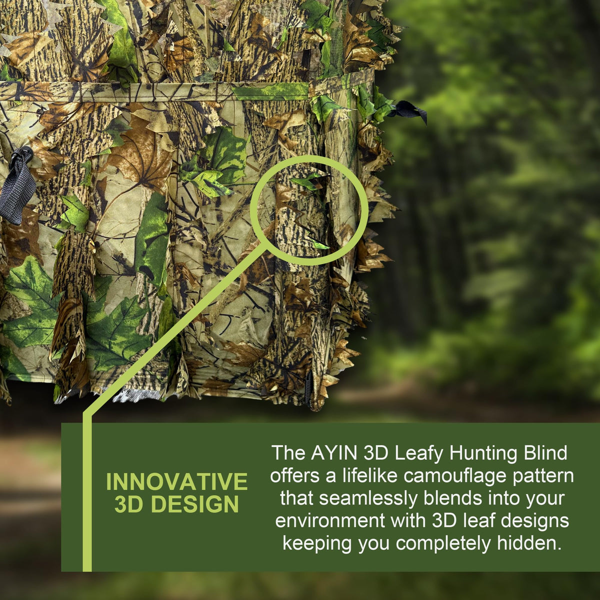Hunting Blind for Turkey 3D Leafy Ground Blind for Deer - AYIN Official Imagery - 3