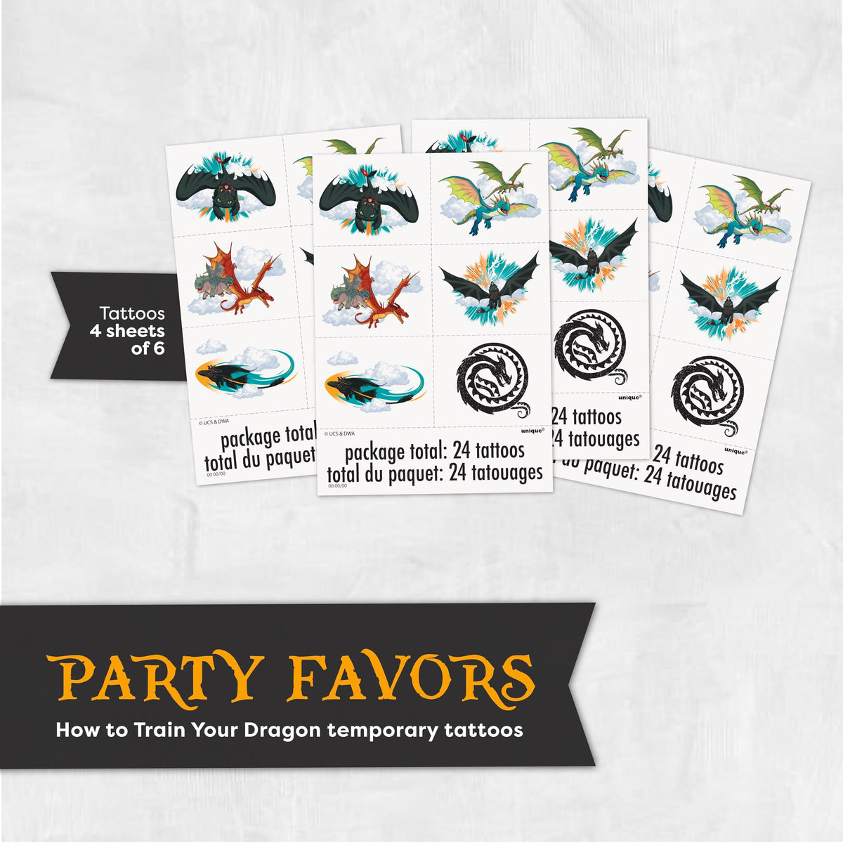How to Train Your Dragon Party Supplies with Banner Tattoo - Unique Official Imagery - 5