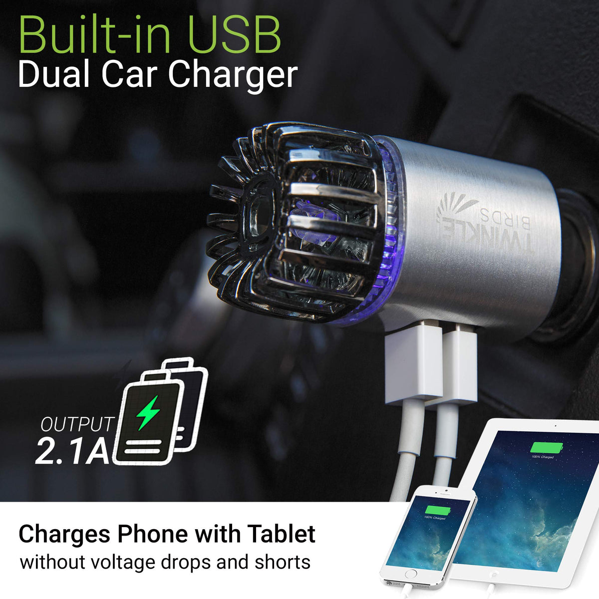 Car Air Purifier Ionizer - TWINKLE BIRDS Official Imagery - 5