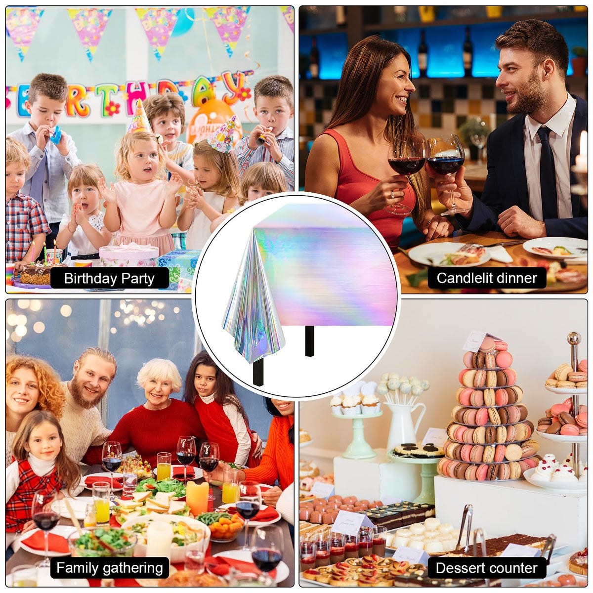 Iridescent Party Decorations 132 Pcs Disposable Iridescent - Childom Official Imagery - 8