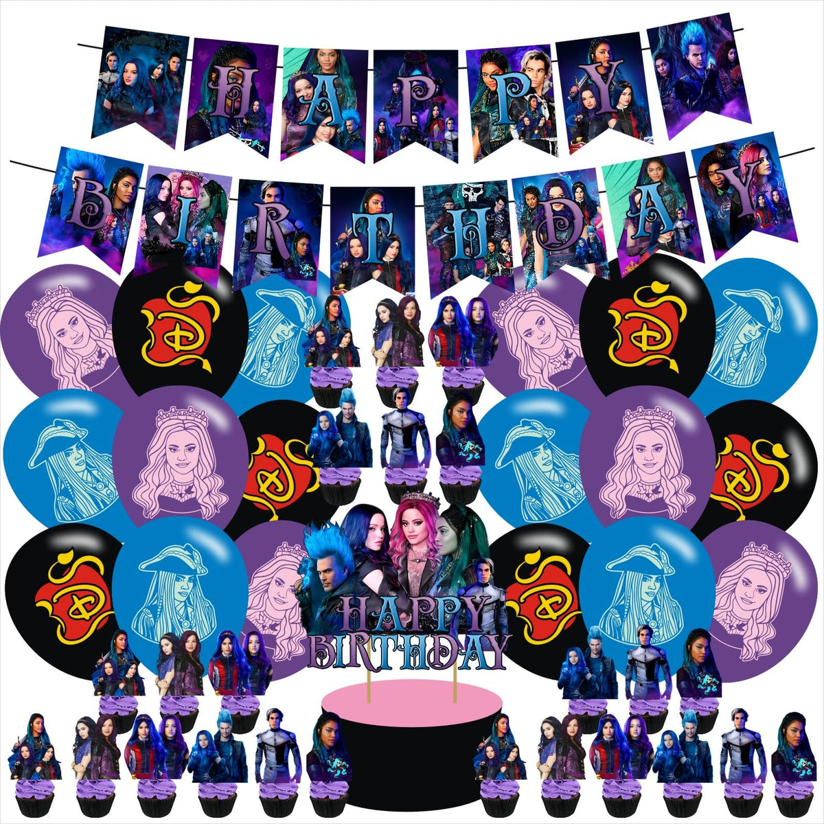 Descendants Birthday Party Decoration Descendants Include - Premium Selection Official Imagery - 1