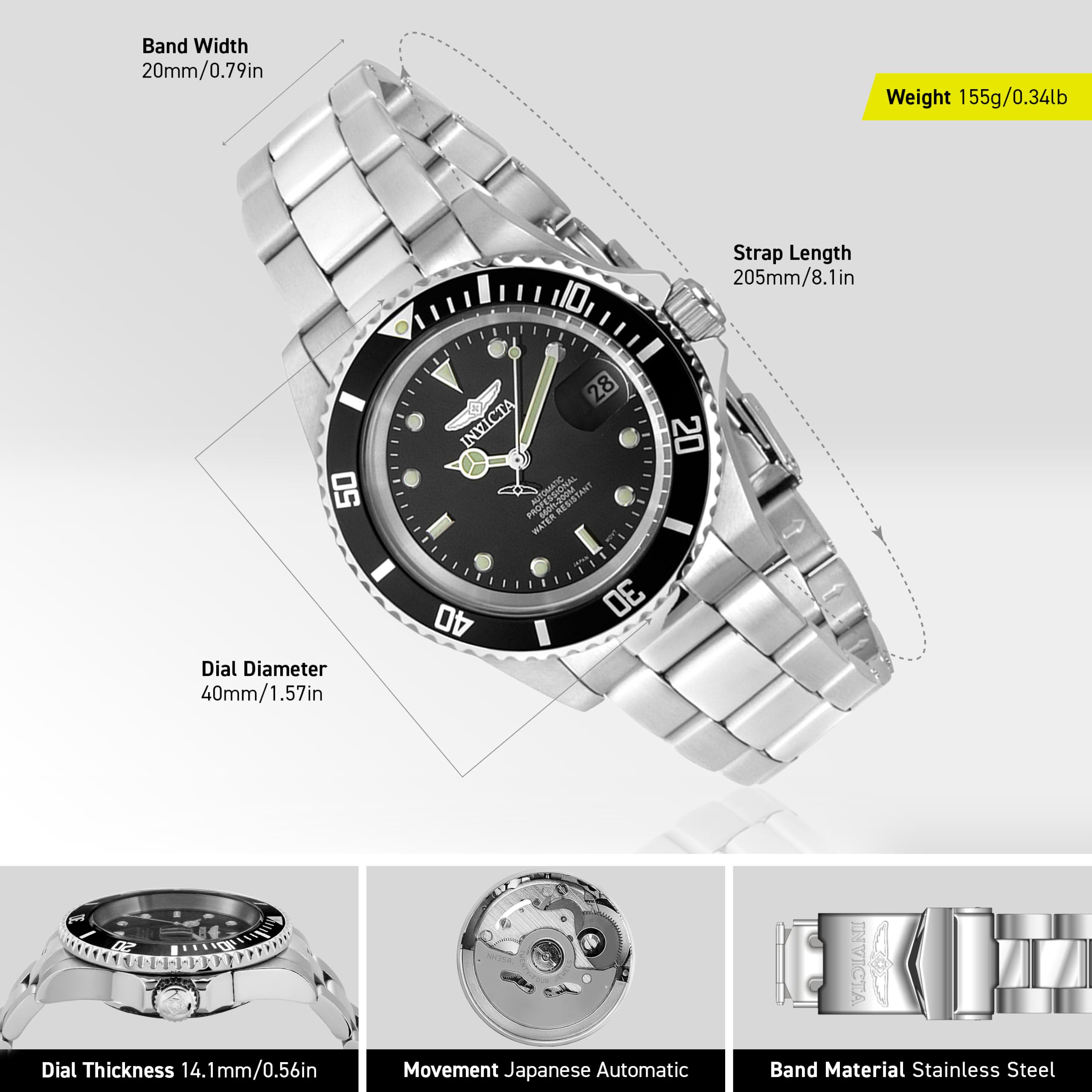 Invicta Men's 5053 Pro Diver Collection Automatic Watch - View 3