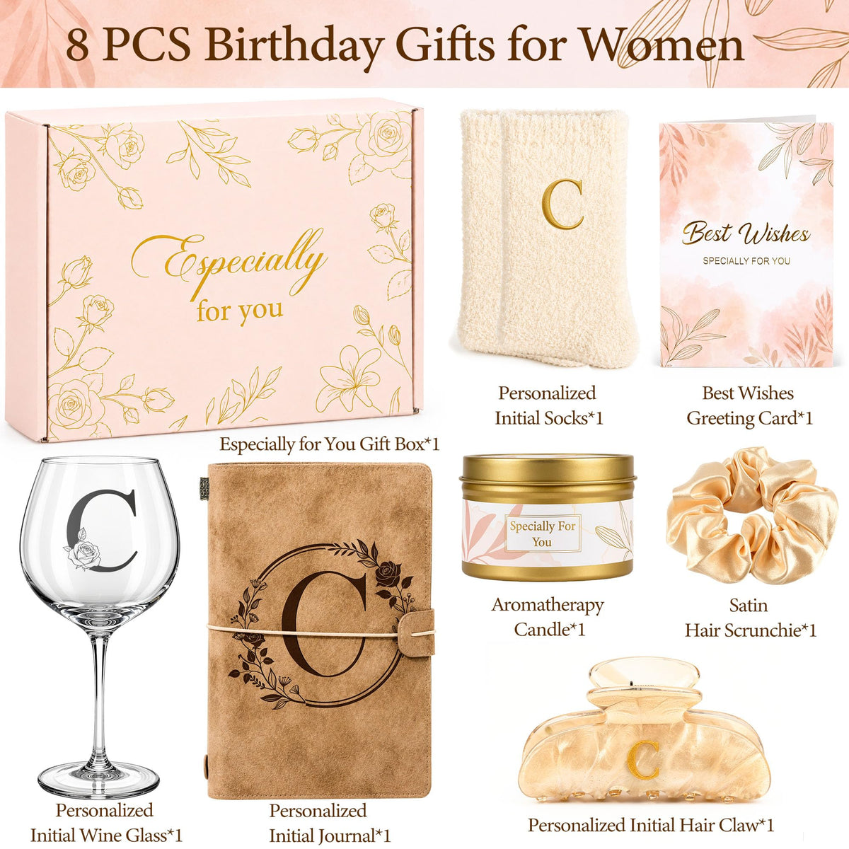 Personalized Birthday Gifts for Women Monogrammed Initial - Giftota Official Imagery - 8