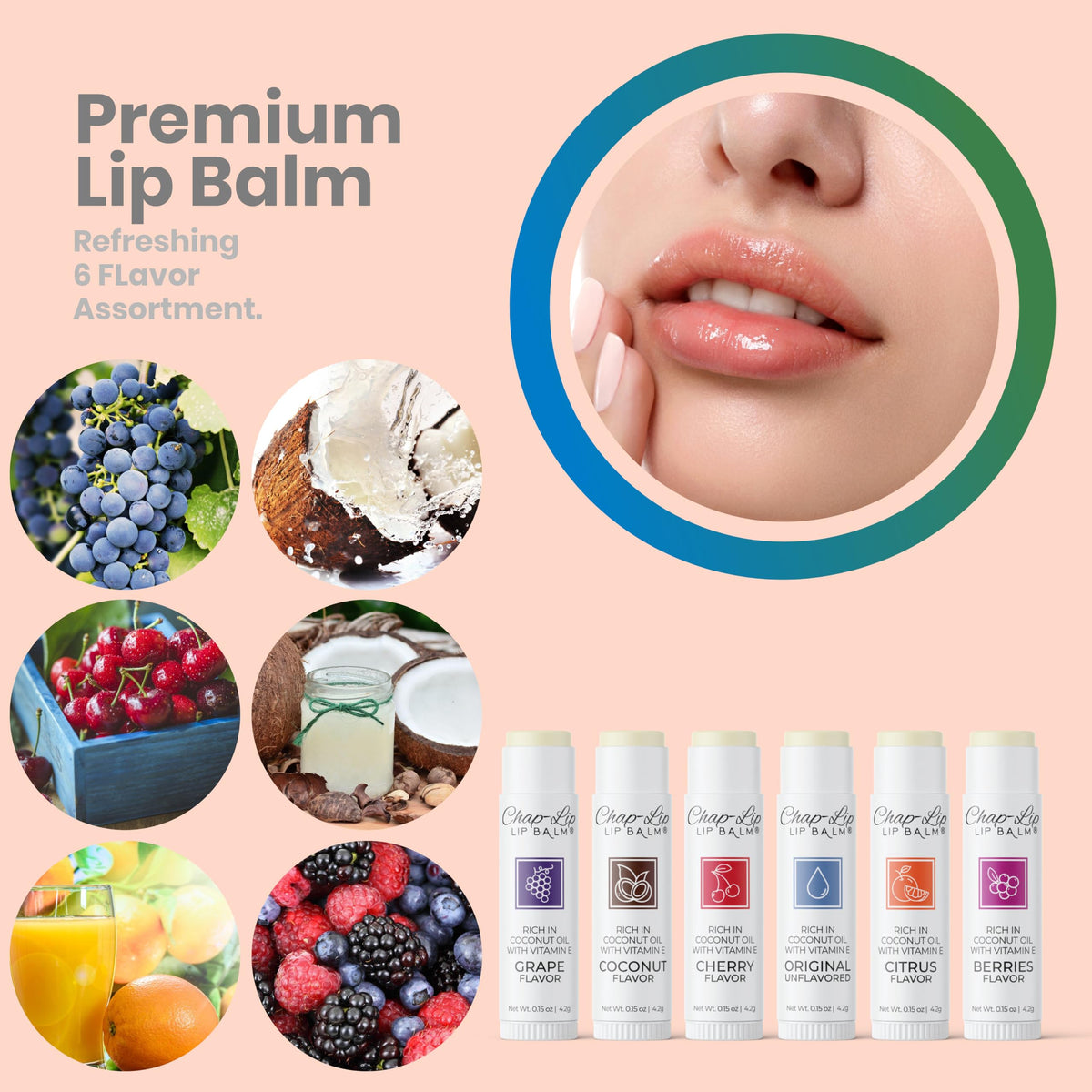Chap Lip Lip Balm Vitamin E with Coconut Oil - Chap-Lip Lip Balm Official Imagery - 6