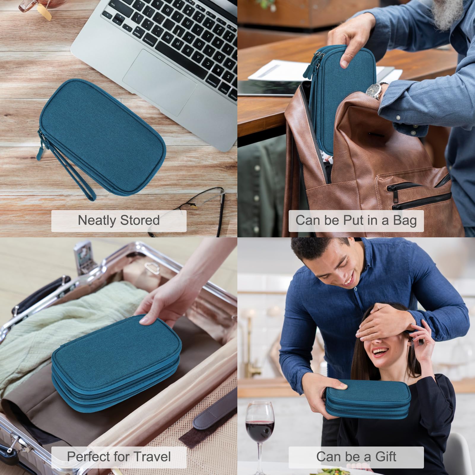 FYY Electronic Organizer, Travel Tech Pouch Bag, Cable Organizer Dark - View 7