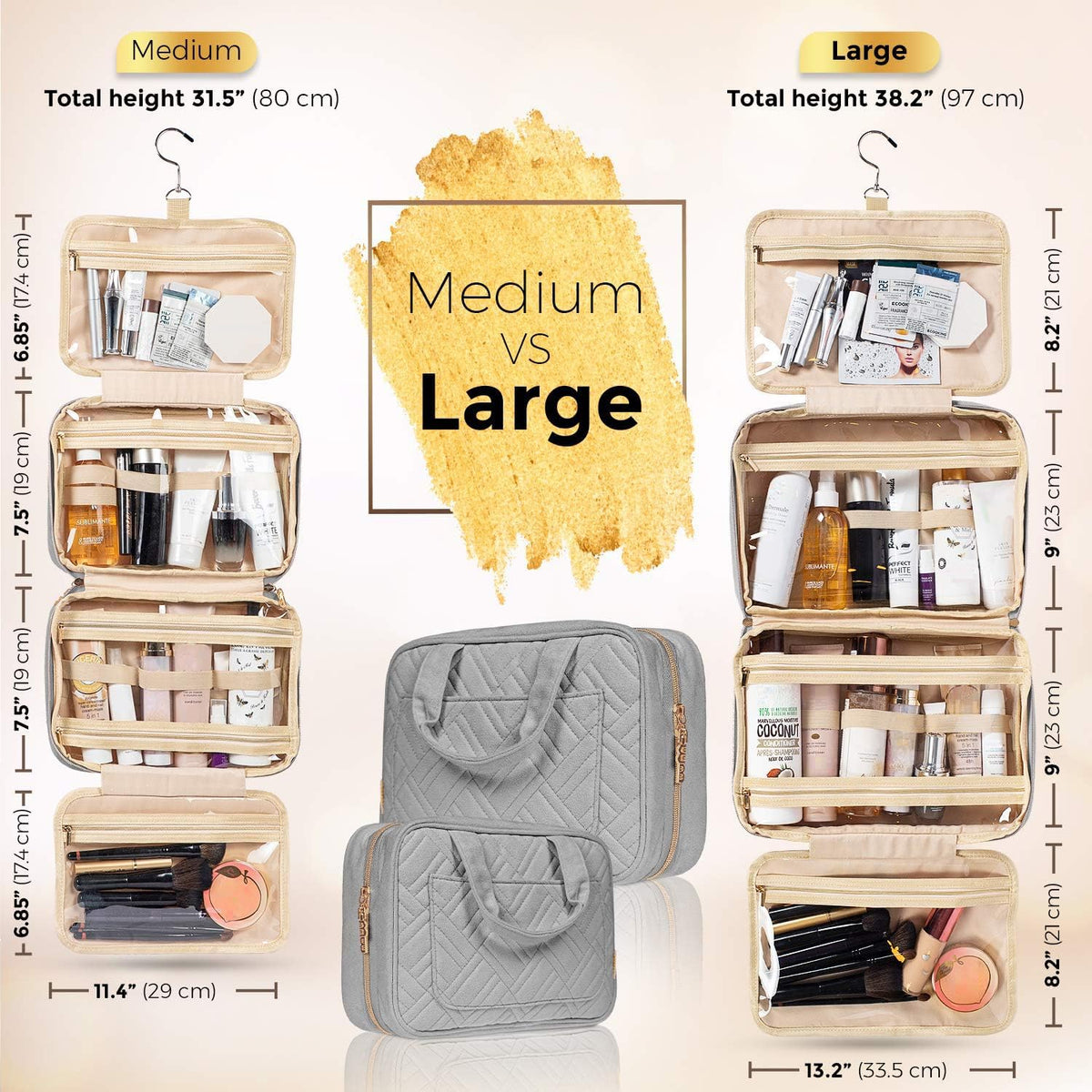 Large Hanging Travel Toiletry Bag for Women Makeup Bag - BOACAY Official Imagery - 4