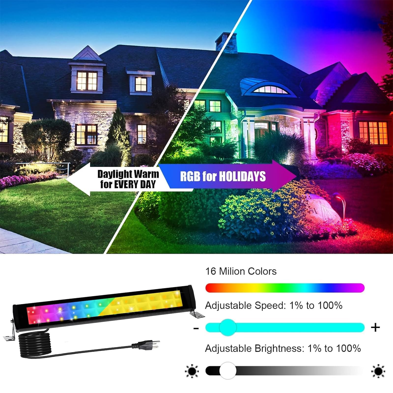 Indmird 50W 2.4G Remote Control RGB Wall Washer Light, 3000K Warm - Indmird Official Product View 2