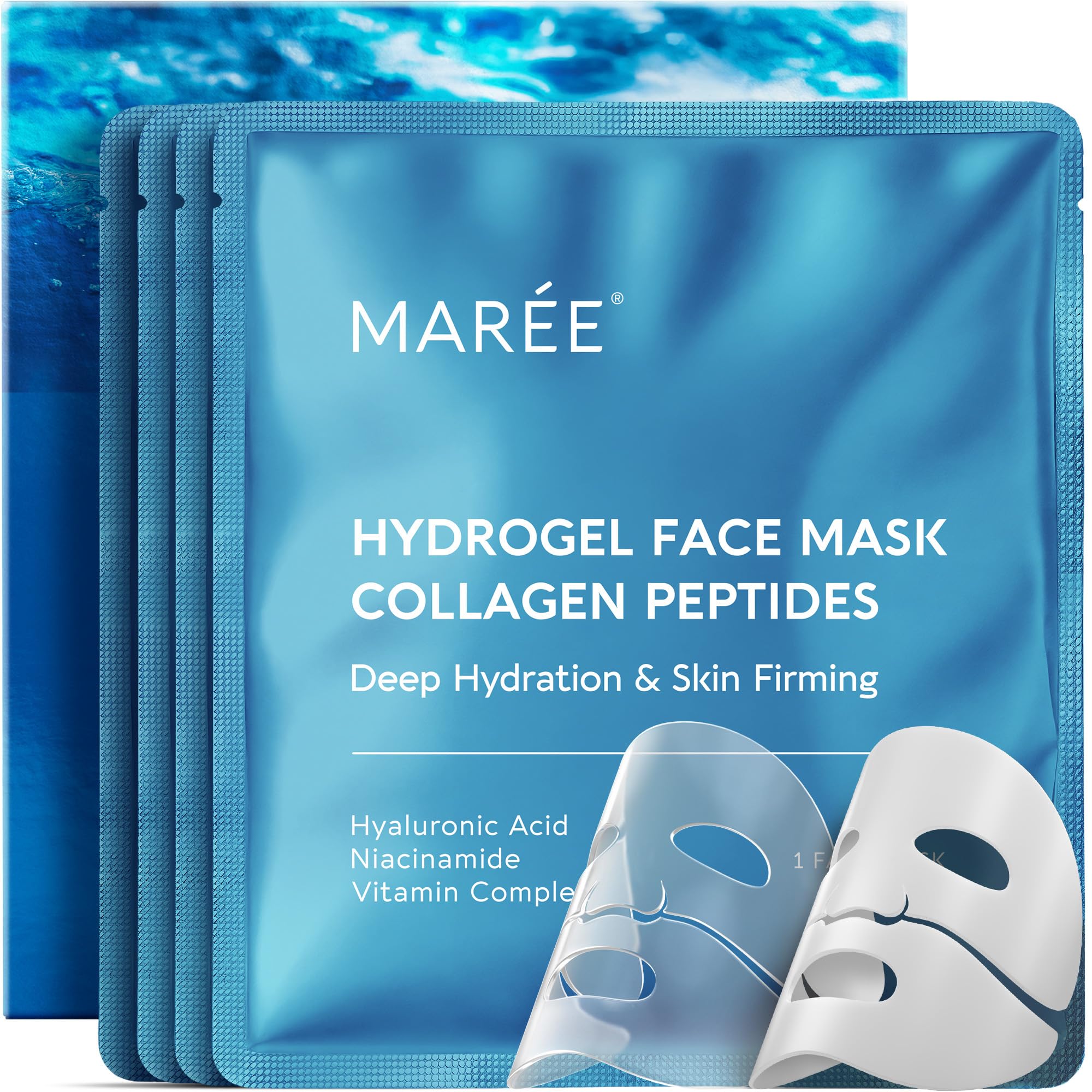 MAREE Hydrogel Collagen Facial Mask with Hyaluronic Acid — - Product Imagery