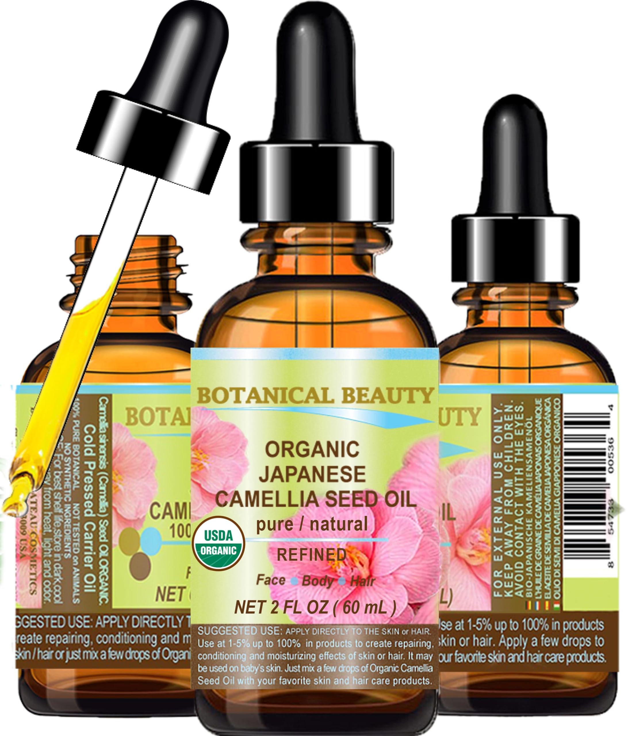 Botanical Beauty Japanese ORGANIC CAMELLIA Seed Oil. 100% Pure - Botanical Beauty