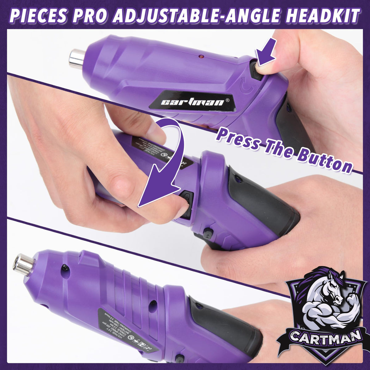 CARTMAN 149PCS Tool Set Purple Cordless Screwdriver Home - CARTMAN Official Imagery - 6