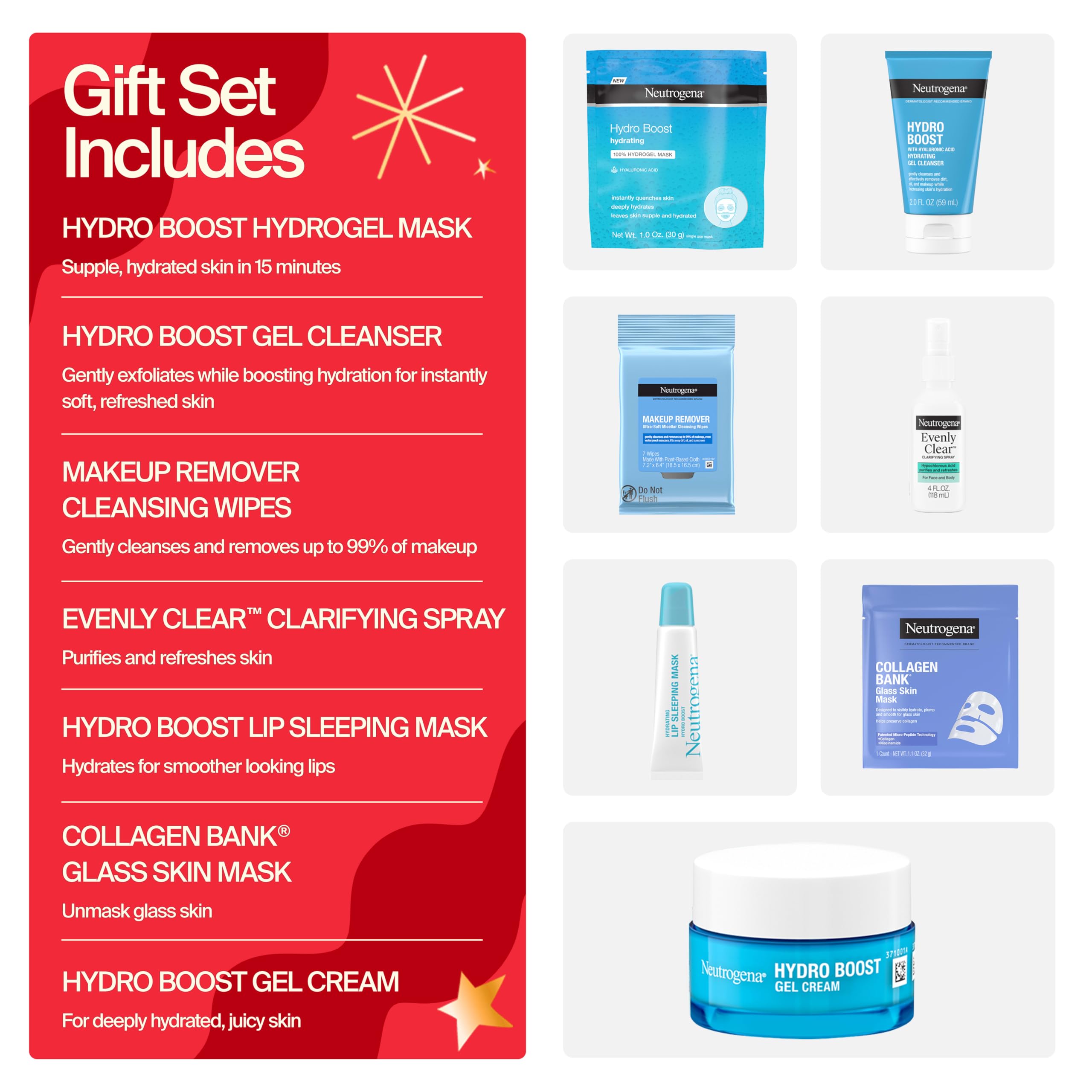 Neutrogena 7 Days of Skincare Holiday Gift Set, 7 Piece Advent - Aveeno