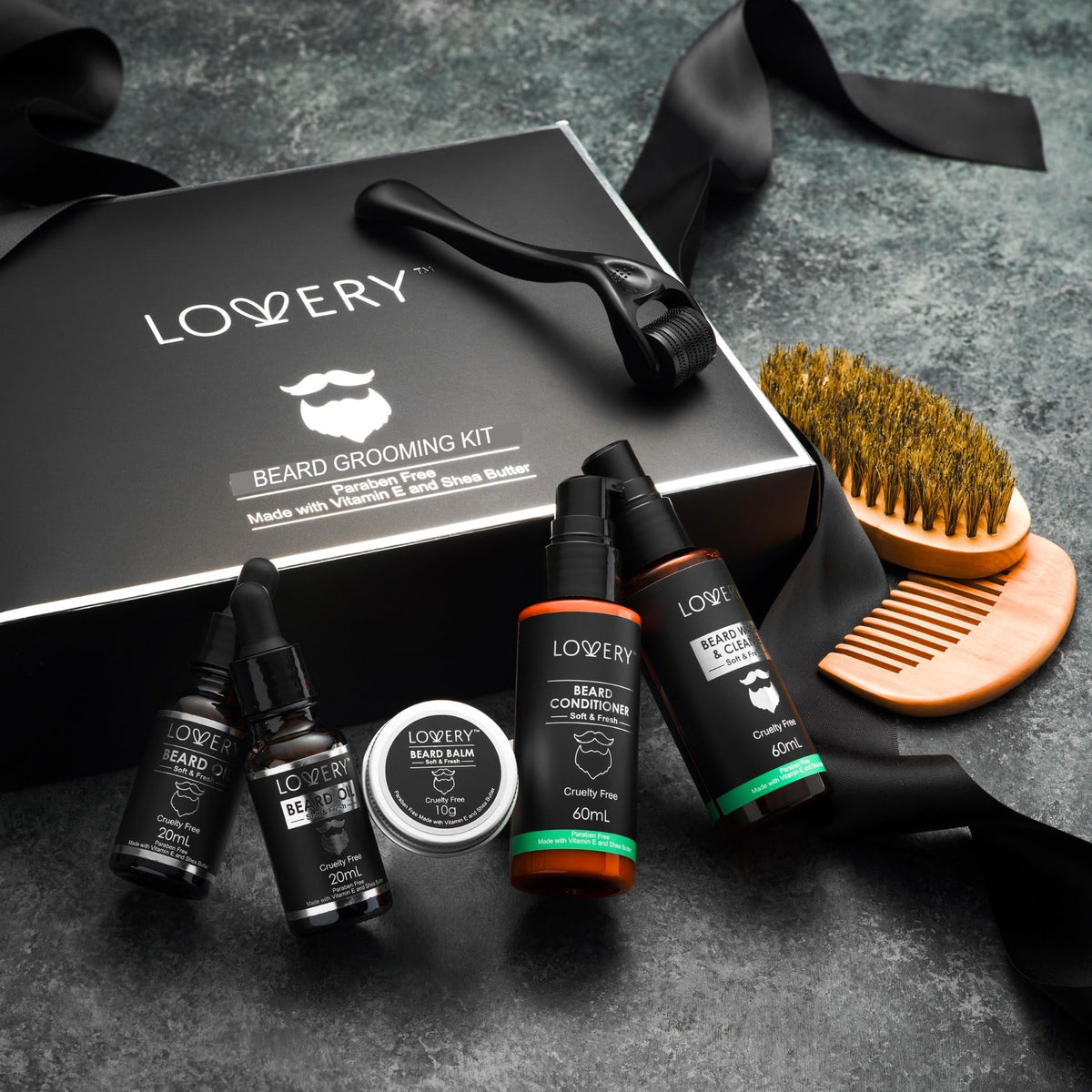 Gifts for Men Beard Grooming Kit Holiday Gift Beard Kit Set - LOVERY Official Imagery - 3