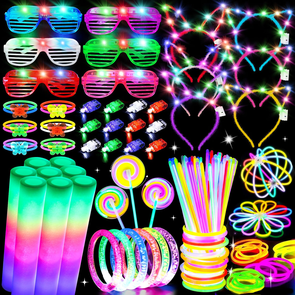 Glow in the Dark Party Supplies for Kids Adults Neon Party - Basytodio Official Imagery - 1