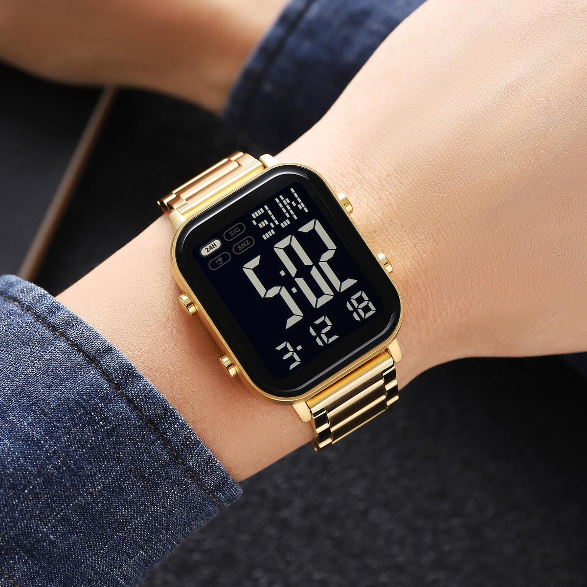FANMIS Men s Digital Watch Stainless Steel Big Numbers - FANMIS Official Imagery - 7