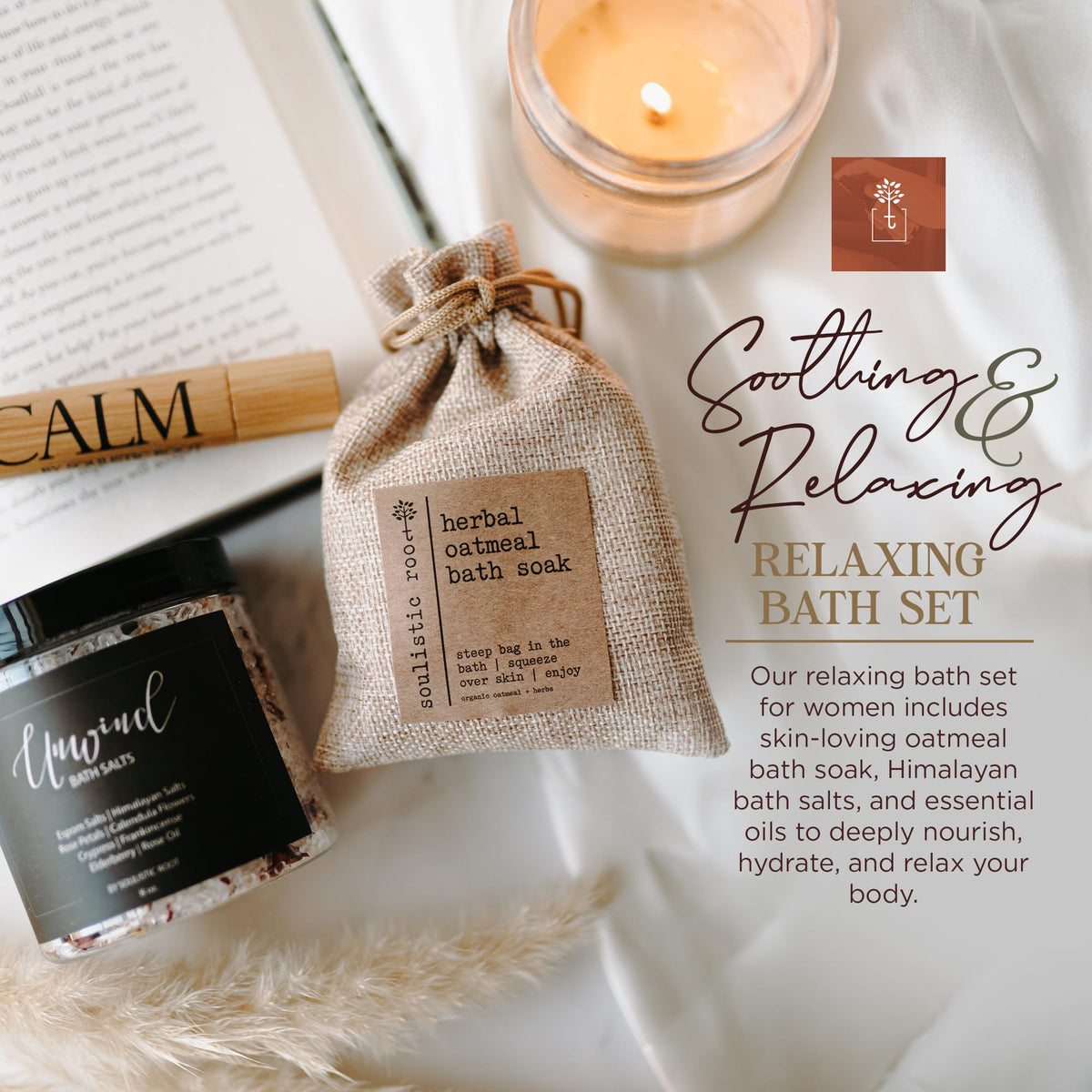 Relaxing Bath Gift Set for Women Ready to Gift Spa Gift Set - soulistic root Official Imagery - 3