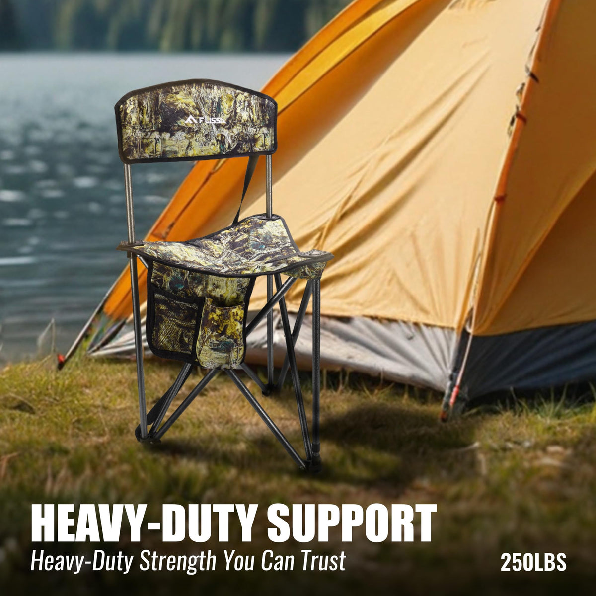 FLISSA Hunting Chair with Backrest Folding Tripod Hunting - FLISSA Official Imagery - 7