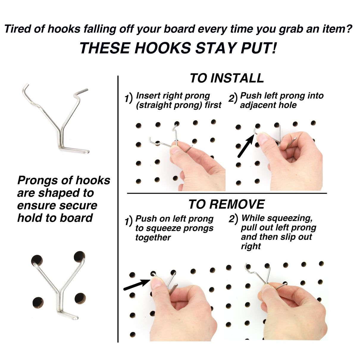 Peg Board Hooks for Hanging Tools with Bins and Baskets Tool - Right Arrange Official Imagery - 6