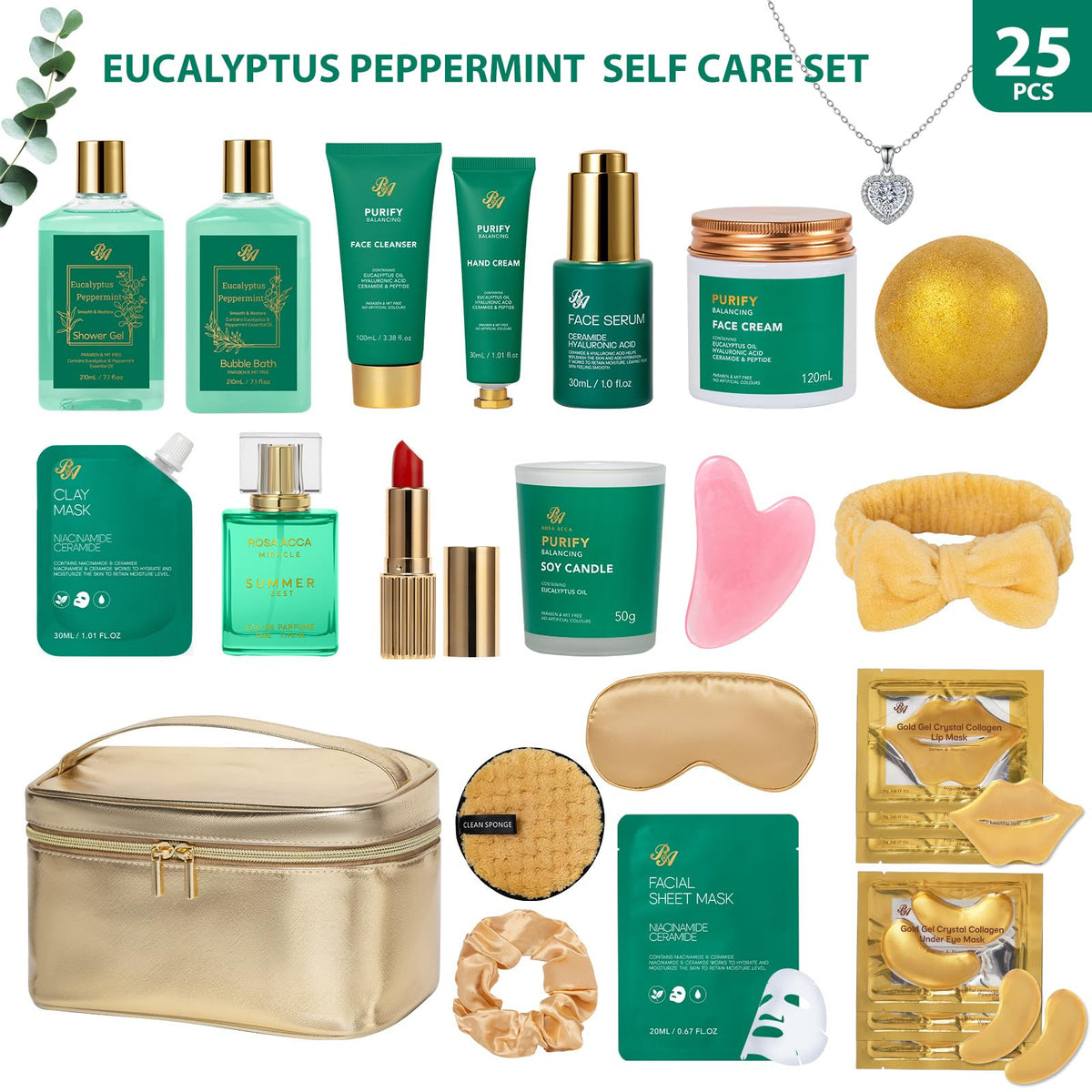 25 Pcs Mother s Day Gift Eucalyptus Bath Body Gift Set for - RA ROSA ACCA Official Imagery - 3