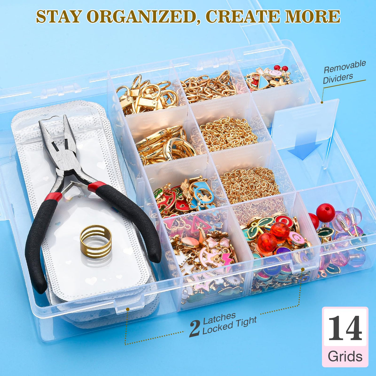 656Pcs Keychain Making Kit Gold Jewelry Making Supplies DIY - Zerivne Official Imagery - 6