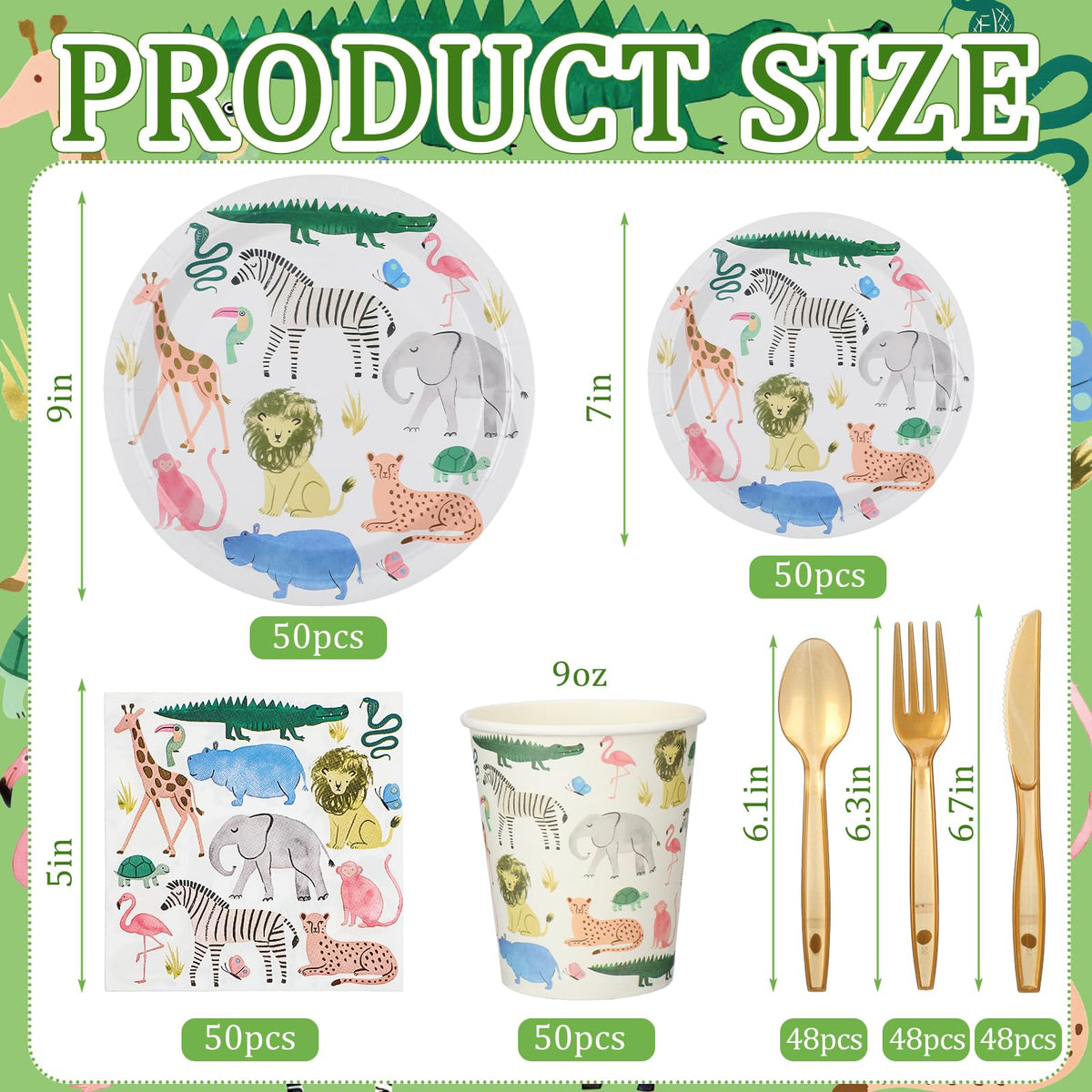 Newtay 350 Pcs 50 Sets Safari Animals Supplies Include Paper - Newtay Official Imagery - 4