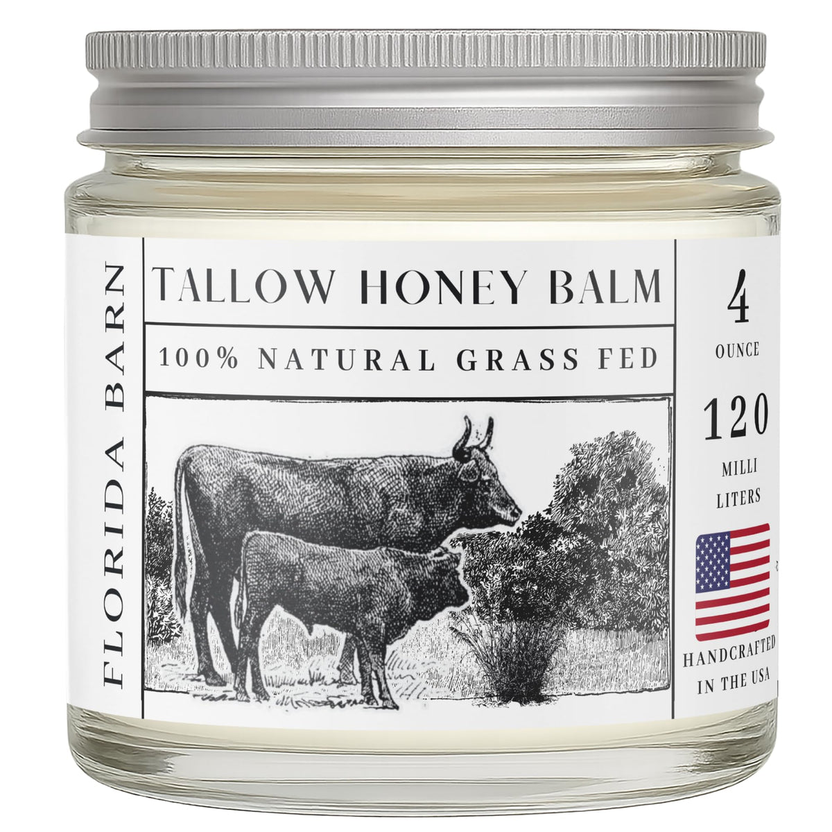 Tallow Honey Balm 2 oz Organic Raw Honey Castor Oil Grass - Florida Barn Official Imagery - 7