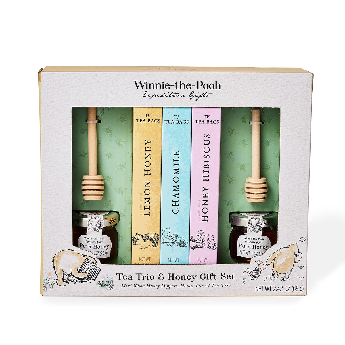 Winnie the Pooh Tea Honey Gift Set 12 Tea Bags 2 Honey Jars - Thoughtfully Official Imagery - 2