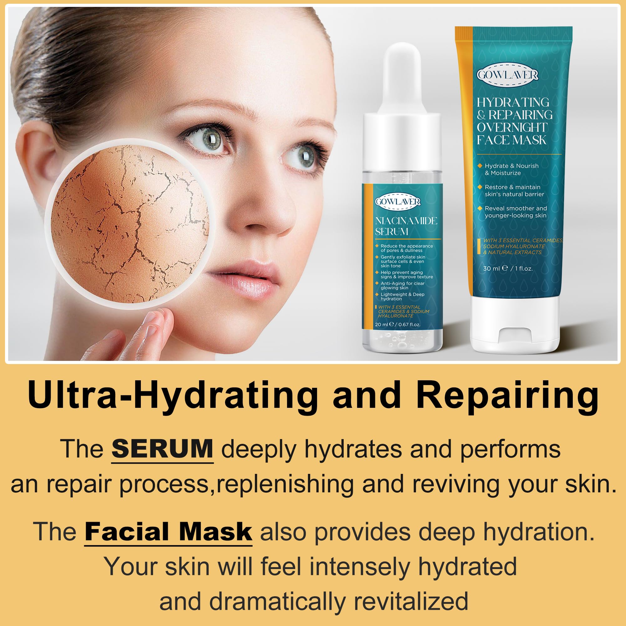Skin Care Set for Teens Womens,Anti-Aging Deeply Hydrates - GOWLAVER