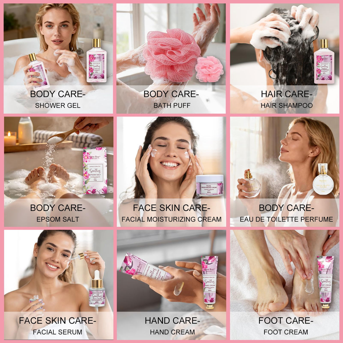 27Pcs Bath Body Spa Basket for Women Beauty Care Kit Spa Kit - Saint Roy Official Imagery - 6