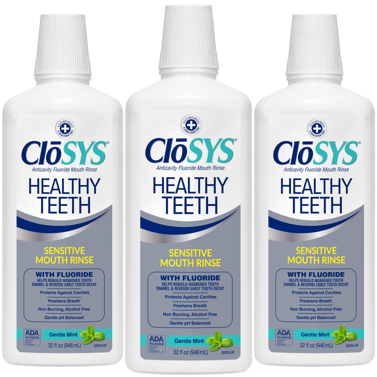 CloSYS Silver Healthy Teeth Anti Cavity Oral Rinse 32 Fl Oz - CloSYS Official Imagery - 1