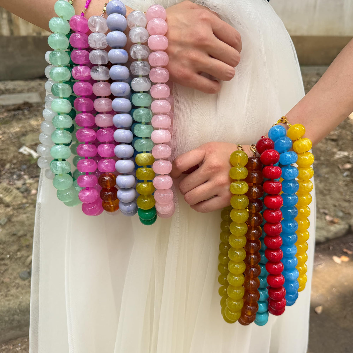 Oversized Resin Beaded Chunky Necklace for Women - PanLuca Official Imagery - 8