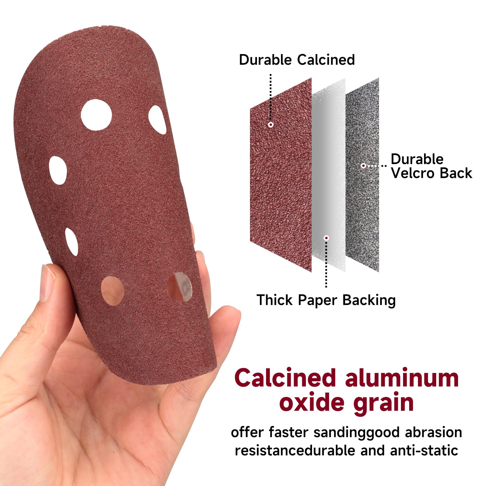 POTUINOM 100PCS 5 Inch Sanding Discs 100 Grit Sandpaper for Orbit - POTUINOM Official Product View 4