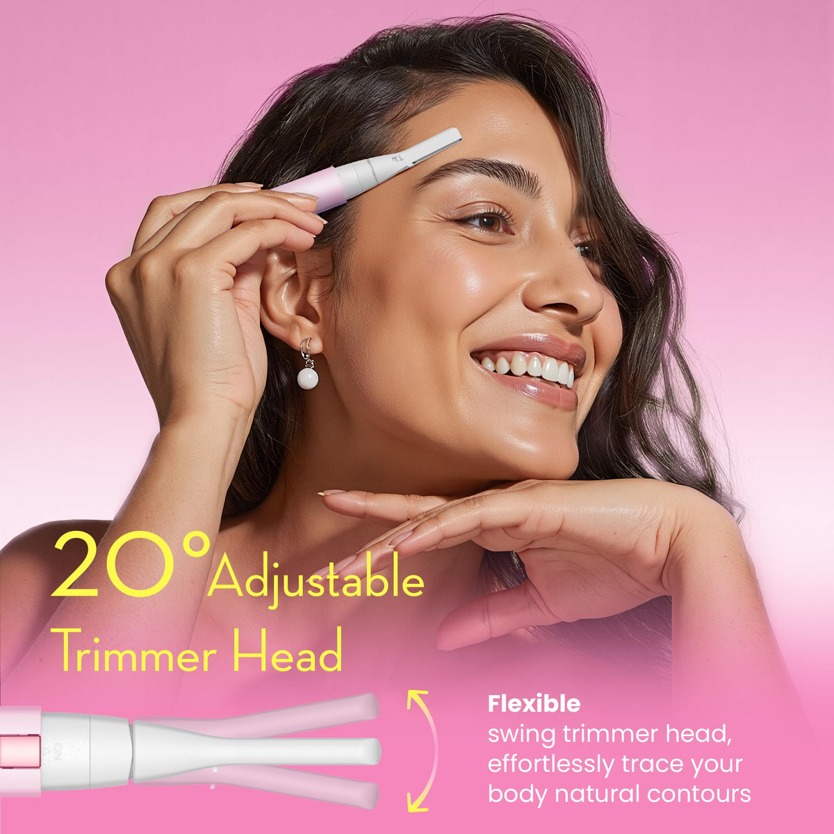 Facial Hair Removal for Women Painless Eyebrow Trimmer with - OLOV slim Official Imagery - 4