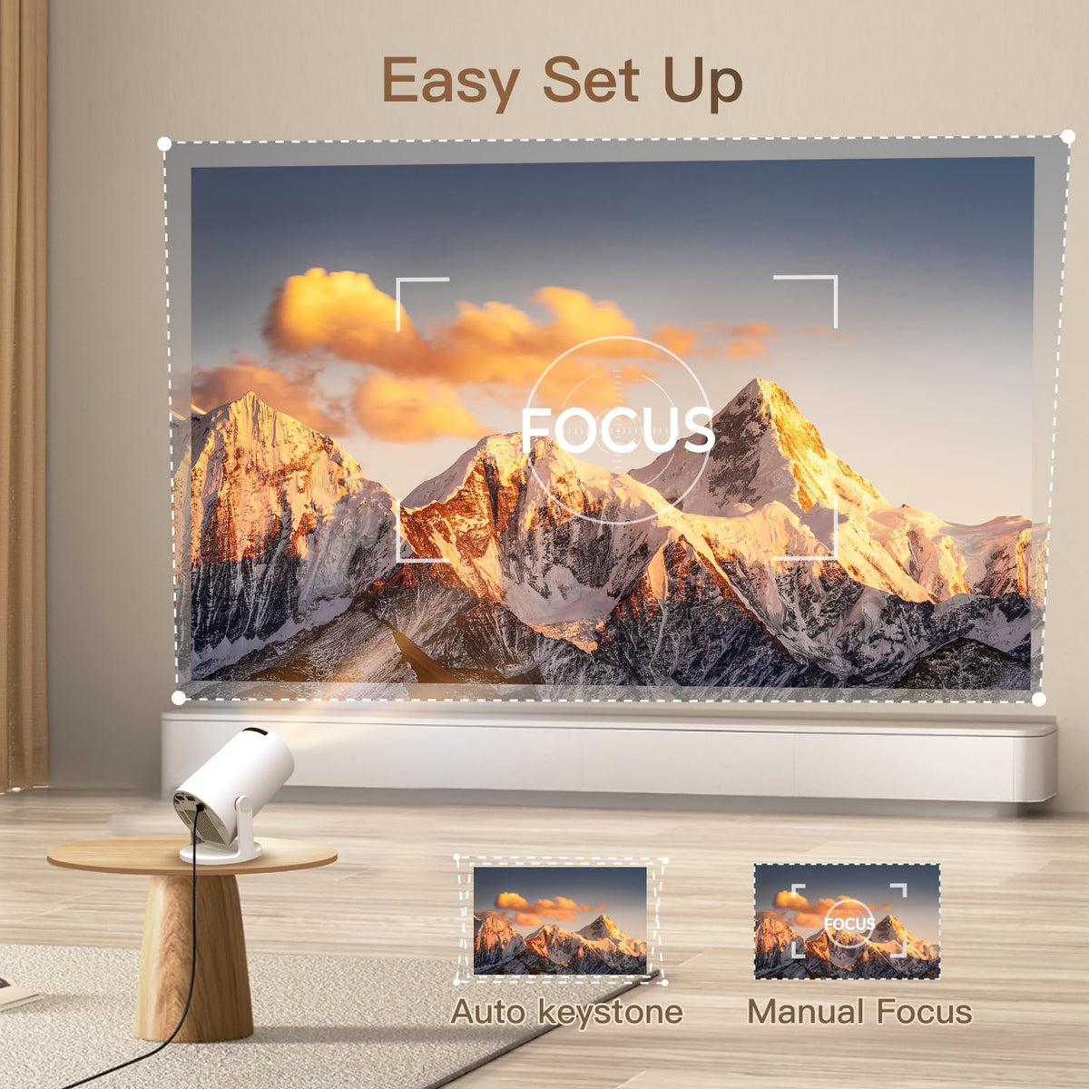 Mini Projector with Wi Fi 6 Bluetooth 5 4 1080P 4K Support - WEMI Official Imagery - 7