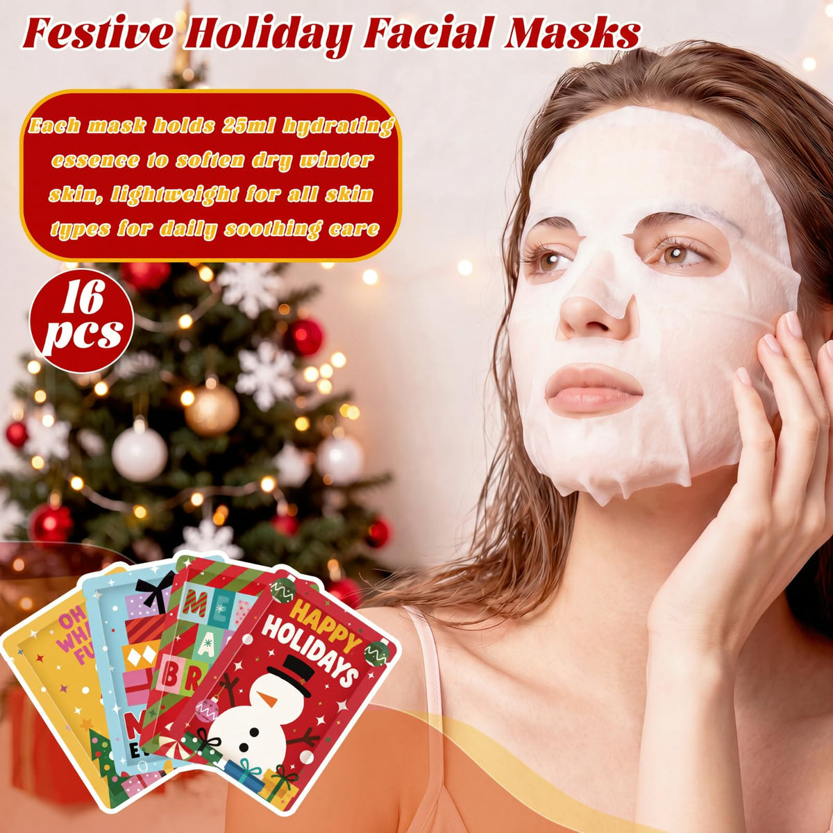 Batiyeer 16 Pcs Christmas Face Masks for Women Stocking - Batiyeer Official Imagery - 4