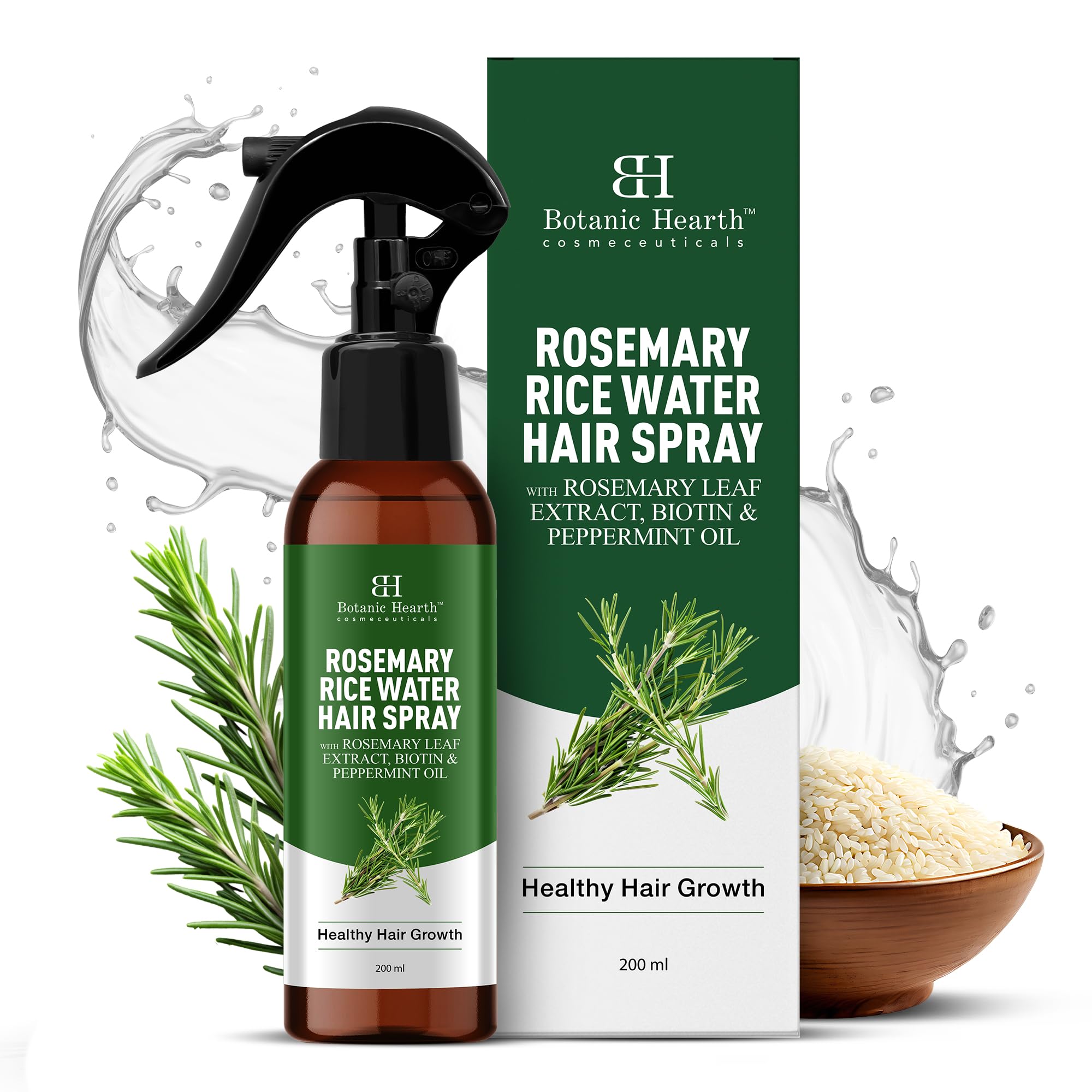 Botanic Hearth Rosemary & Rice Water Hair Growth Spray - 6.8 Fl oz - Botanic Hearth Official Product View 2