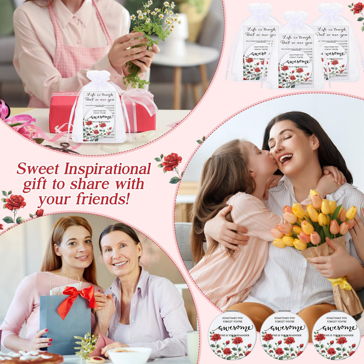 Geetery 12 Sets Inspirational Compact Mirror Bulk Gift for - Geetery Official Imagery - 7