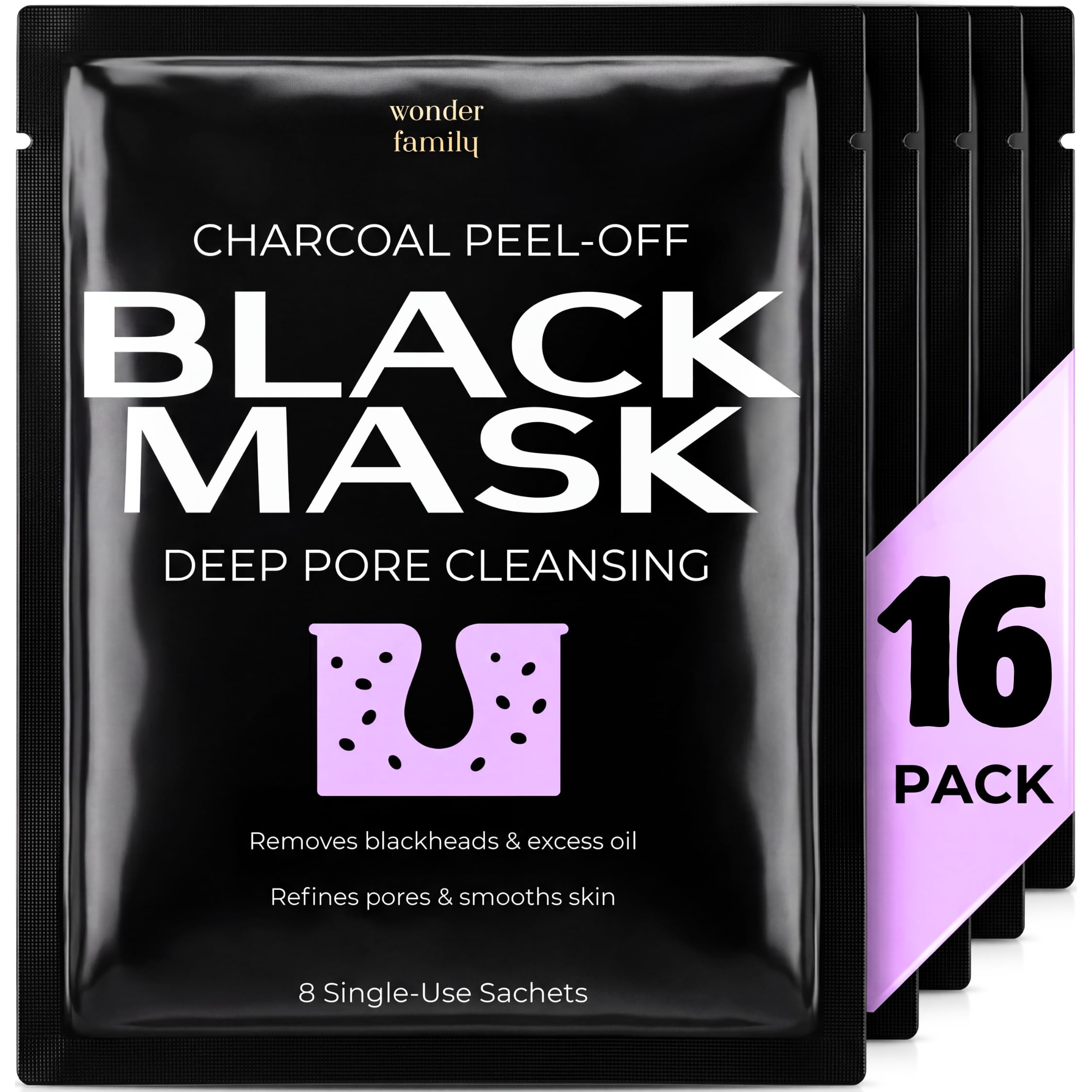 Black Mask Peel Off Face Mask with Activated Charcoal, Blackhead - Product Imagery