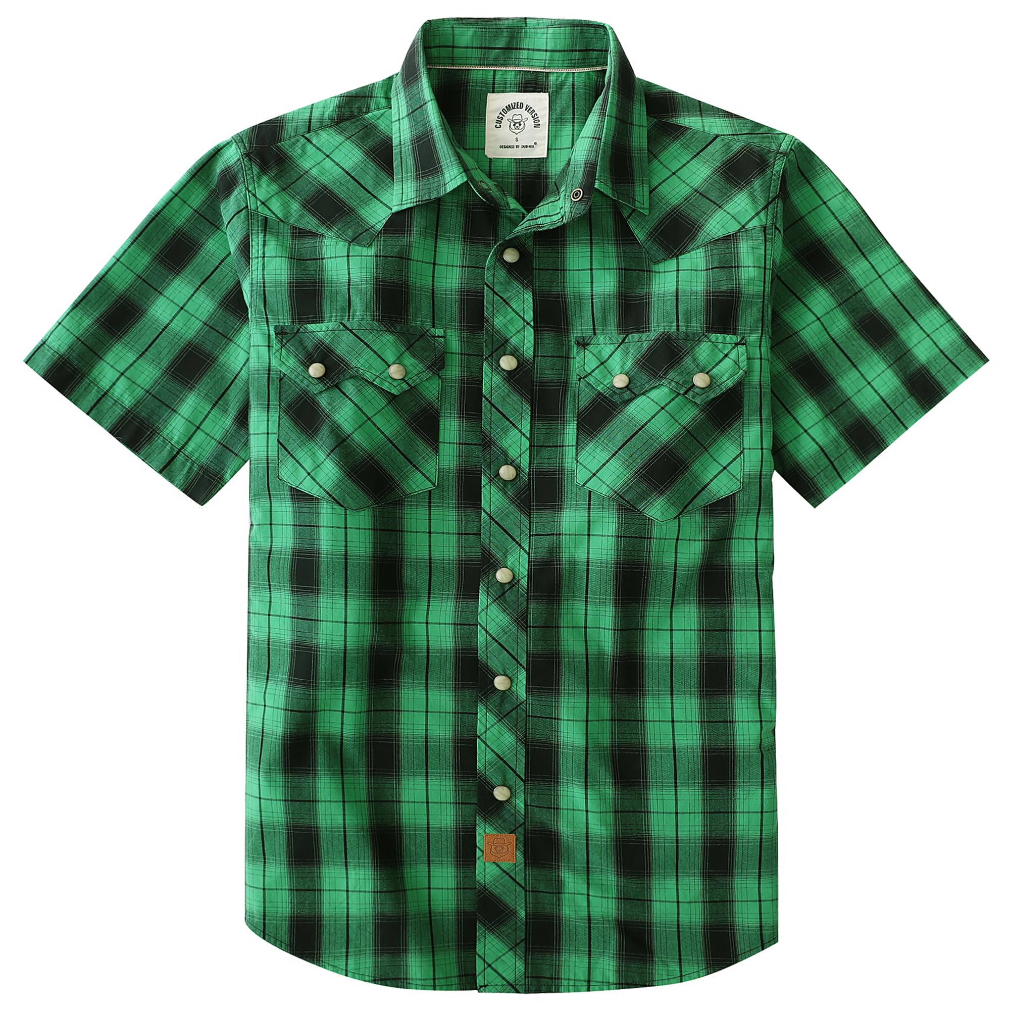 Dubinik® Pearl Snap Western Shirt for Men Short Sleeve 2 Sawtooth Pocket - Dubinik Official Product View 10