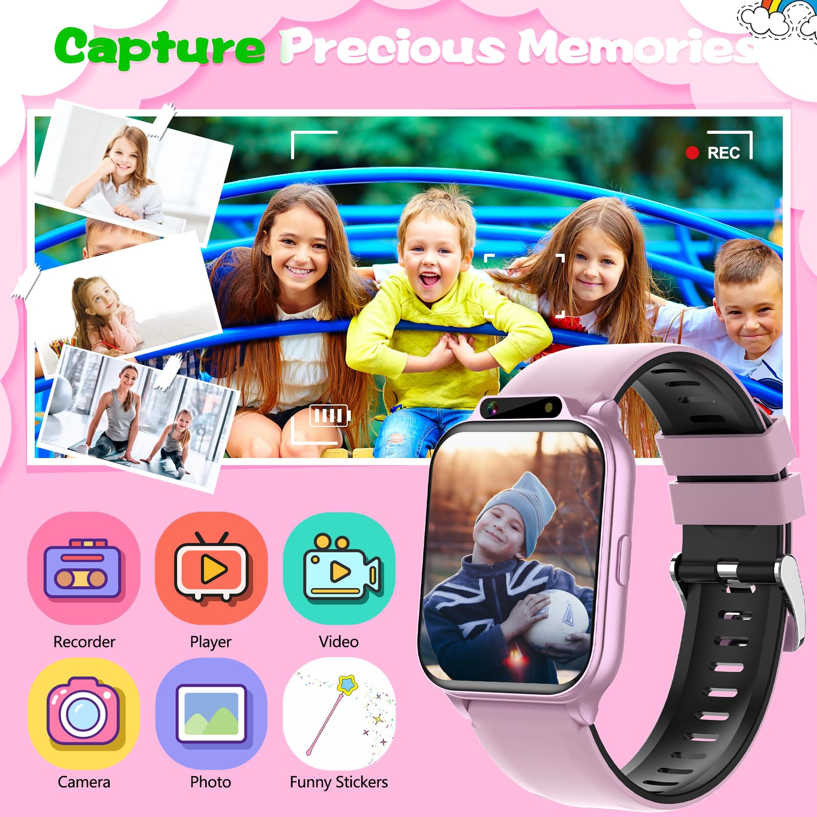 Monowul Smart Watch for Kids, 1.85" Fitness Tracker with Heart Rate, S - View 3
