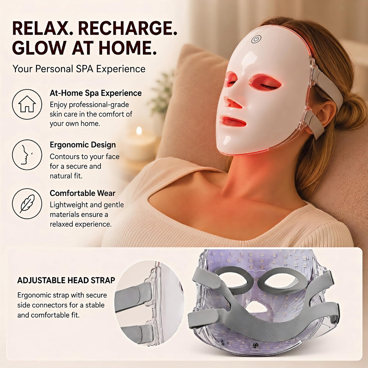 Led Red Light Therapy Mask for Face - Nameiec Official Imagery - 6