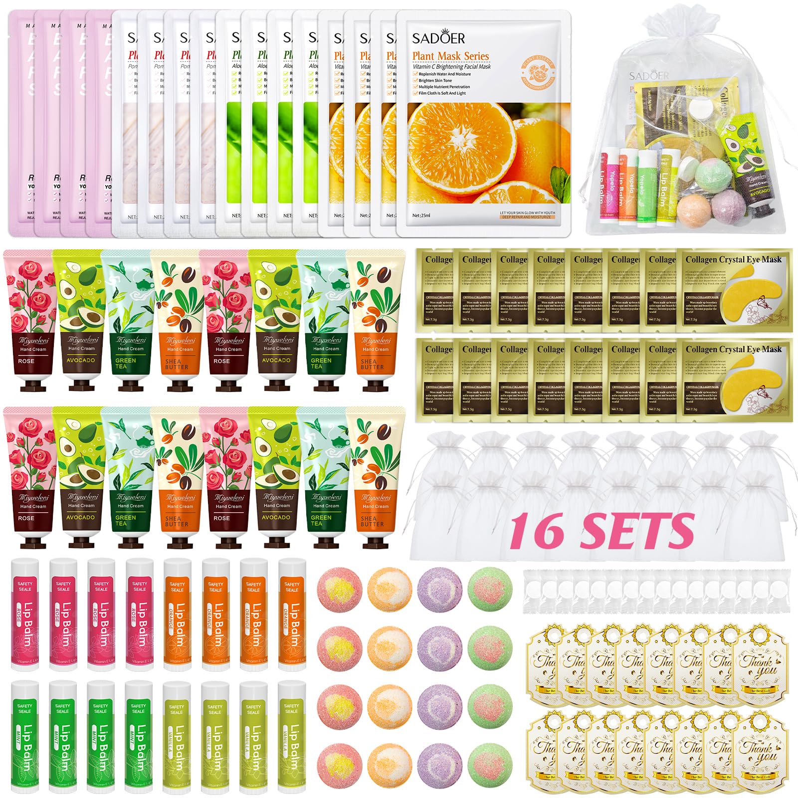 128 PCS Spa Party Supplies for Women, Spa Kit Include Lip - Yopela