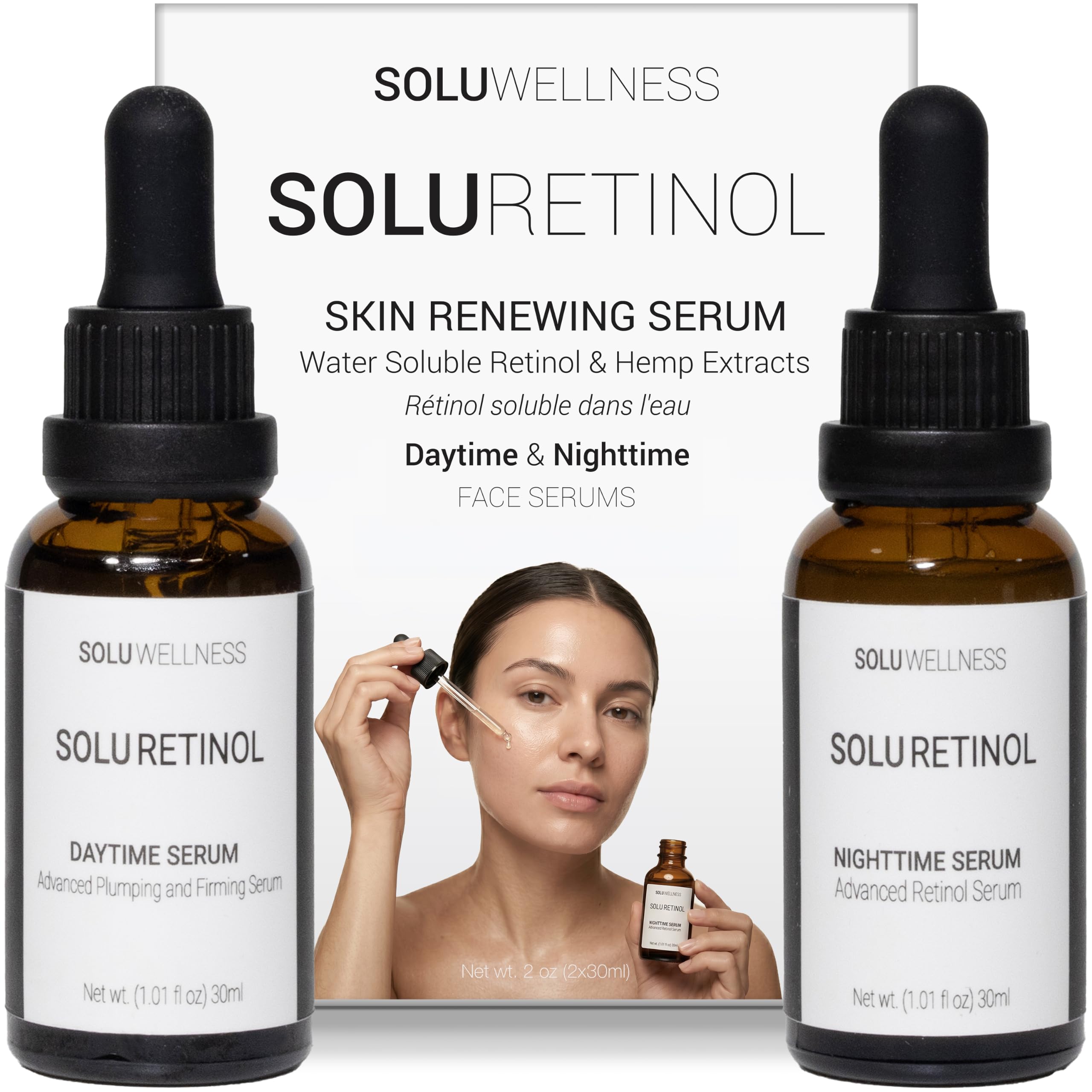 SOLURETINOL Retinol Serum for Face Wrinkles – Skin Renewing Day & Night System - SOLURETINOL Official Product View 2
