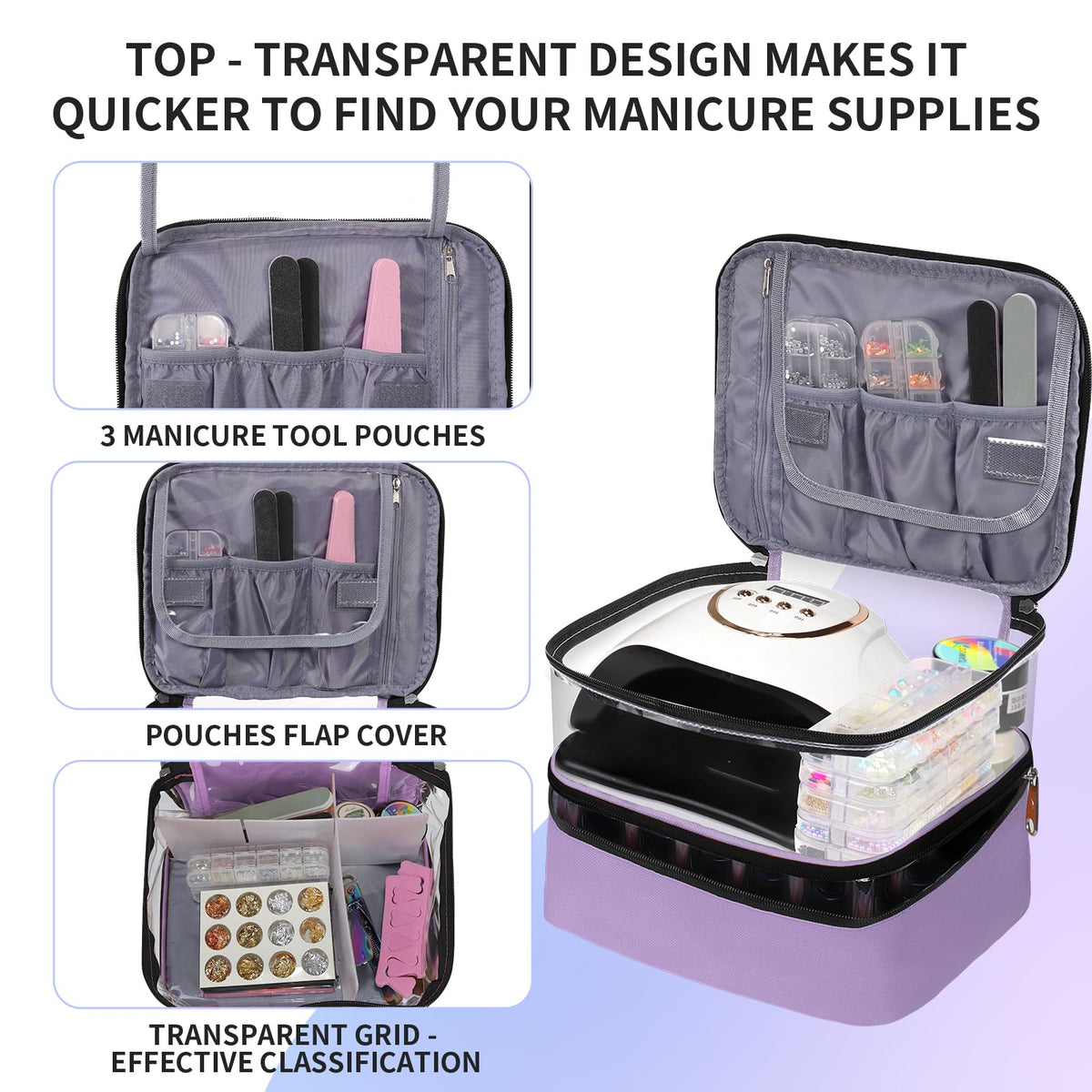 Clear Nail Polish Organizer Double layer Nail Polish Holds - Beloving Official Imagery - 5