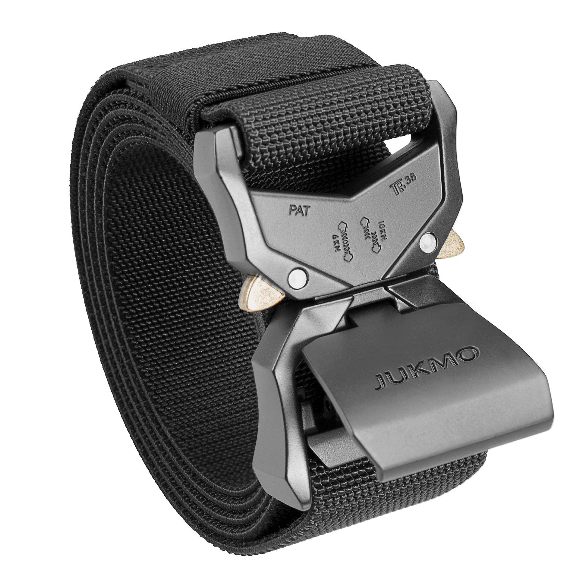 JUKMO Tactical Belt, Military Hiking Rigger 1.5" Nylon Web Work - Product Imagery