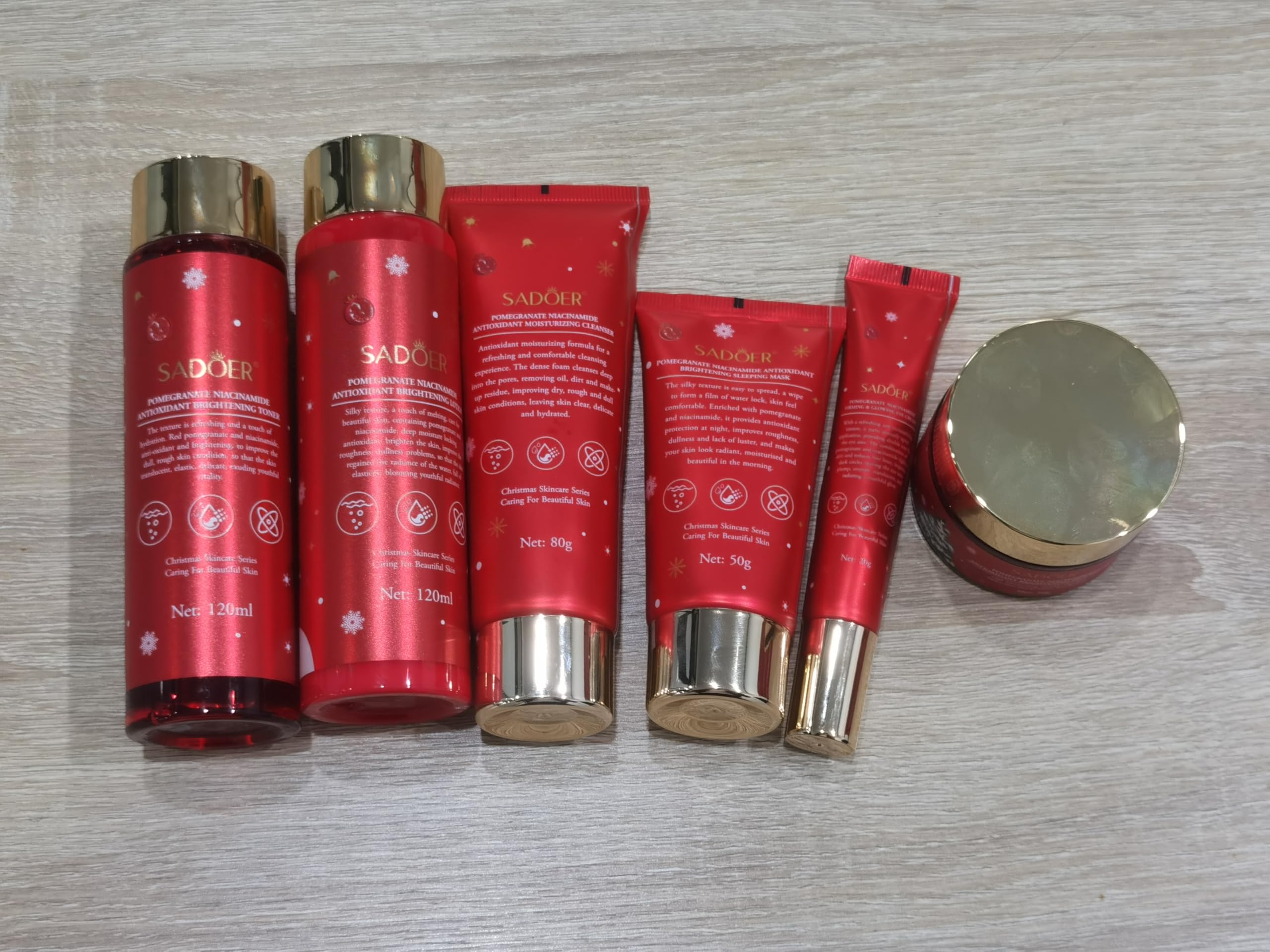 Gifts for Women 6 Pcs Skin Care Set Pomegranate Moisturize - ZKONLY
