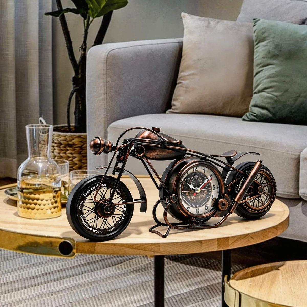 YOUKI Metal Motorcycle Wall Decor Desk Shelf Clocks Man Cave - YOUKI Official Imagery - 5