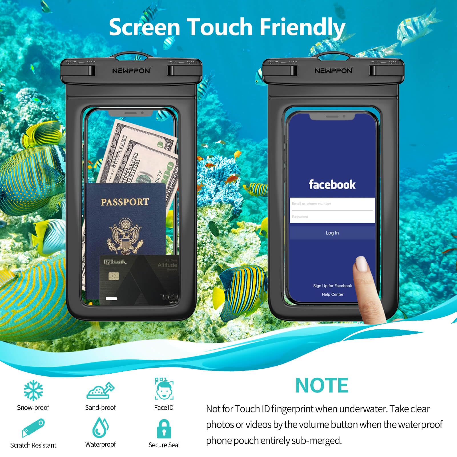 6 Pack 8.5" Waterproof Cell Phone Pouch - newppon Official Product View 7