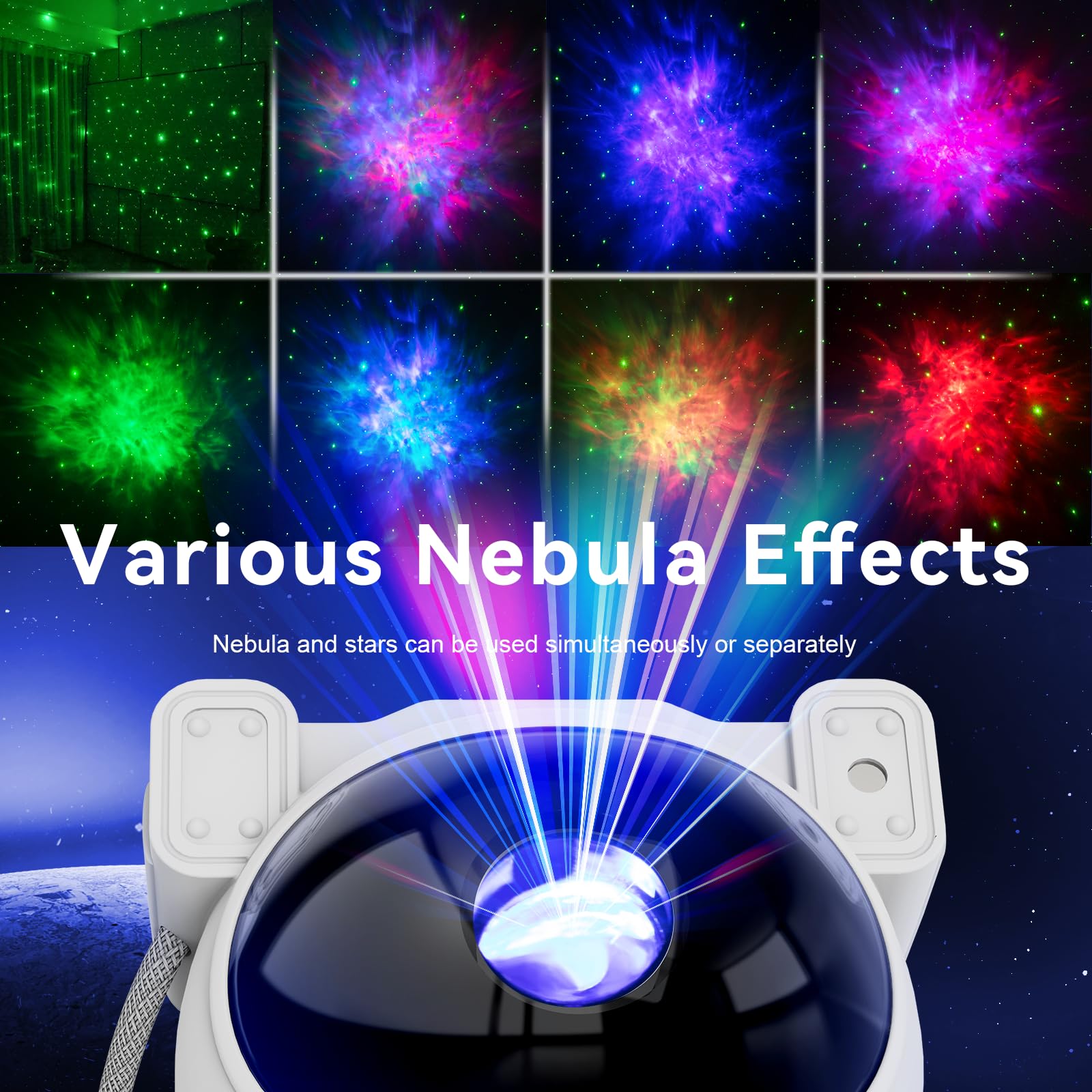 Mooyran Star Projector Galaxy Night Light - Astronaut Space Proje by Mooyran - Angle View 7