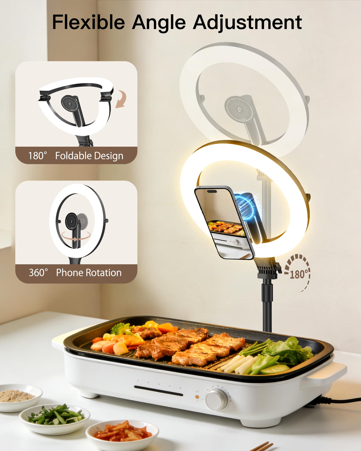 NiceVeedi 10 2 Magnetic Desk Ring Light with Stand 5000mAh - NiceVeedi Official Imagery - 4