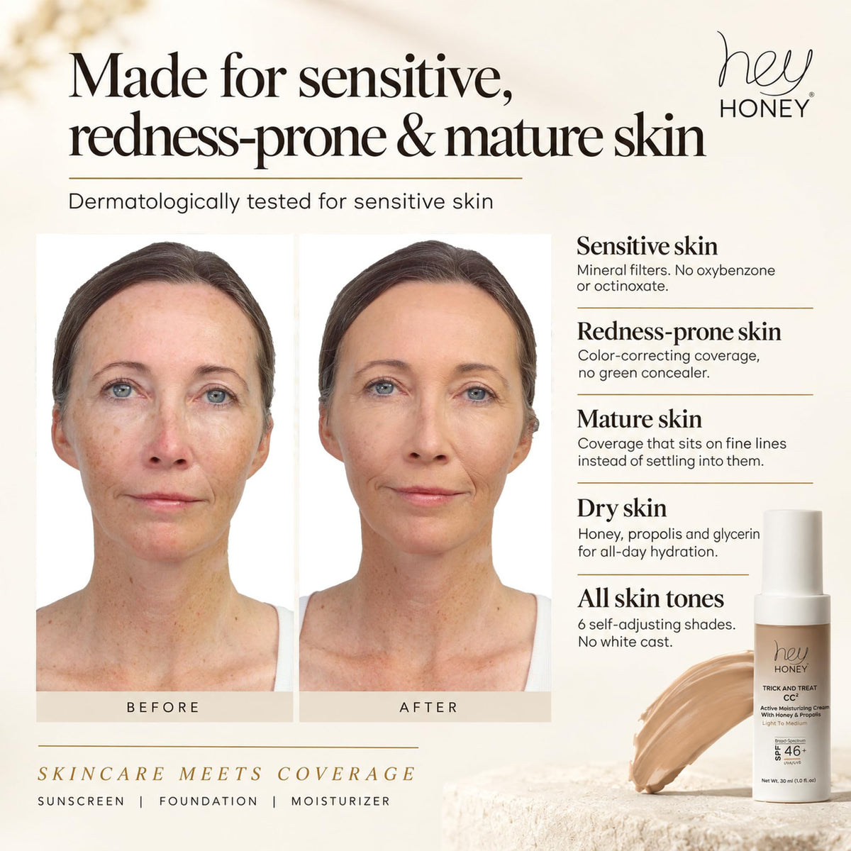 Hey Honey Trick and Treat Moisturizing CC Cream SPF 46 - Hey Honey Official Imagery - 4